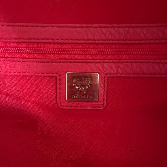 MCM Stark Backpack in a Hot Pink Visetos coated canvas with stud embellishments - Picture 7 of 8